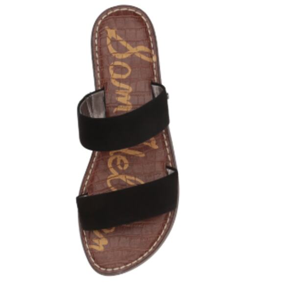 Sam Edelman Gala Black Suede Two-Strap Leather Slide Sandals- Size 8.5 - Picture 4 of 7